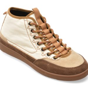 Ghete GRYXX bej, M99898, din material textil si piele naturala