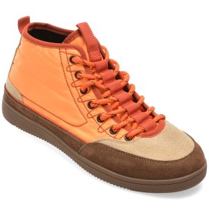 Ghete GRYXX portocalii, M99898, din material textil si piele naturala