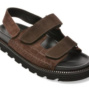 Sandale GRYXX maro, 428933, din piele intoarsa