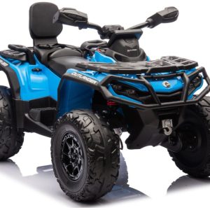 ATV electric pentru 2 copii Can Am Outlender 800W 24V Bombardier, culoare albastra
