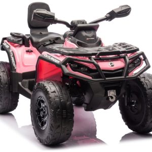 ATV electric pentru 2 copii Can Am Outlender 800W 24V Bombardier, culoare roz