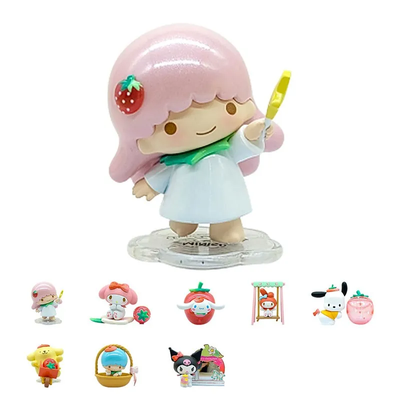 Cutie cu figurina surpriza MINISO, seria Sanrio Characters Strawberry Field Blind Box Figure Model, Mai multe modele