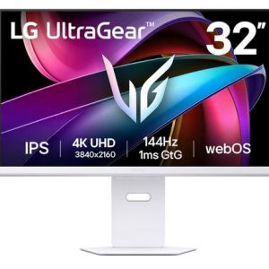 Monitor Gaming IPS LED LG 31.5inch 32G810SA-W, UHD (3840 x 2160), HDMI, DisplayPort, Pivot, Boxe, 144 Hz, 1 ms (Alb)