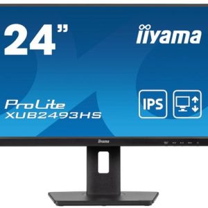 Monitor IPS LED Iiyama 23.8inch XUB2493HS-B6, Full HD (1920 x 1080), HDMI, DisplayPort, Boxe, Pivot, 100 Hz, 05 ms (Negru)