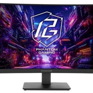 Monitor Gaming VA LED ASRock 27inch  PG27QRT1B, QHD (2560 x 1440), HDMI, DisplayPort, Boxe, Ecran curbat, 180 Hz, 1 ms (Negru)