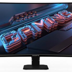 Monitor Gaming VA LED Gigabyte 27inch GS27QCA, QHD (2560 x 1440), HDMI, DisplayPort, Ecran curbat, 180 Hz, 1 ms (Negru)