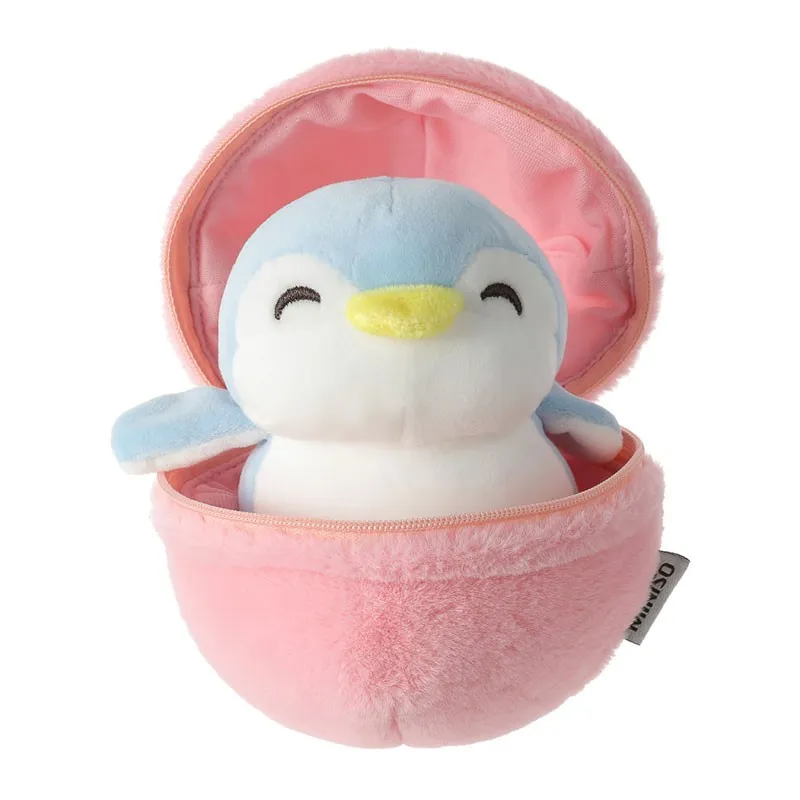 Jucarie de plus MINISO, seria Fruit Series Penguin Plush Toy Surprise Ball (Strawberry)