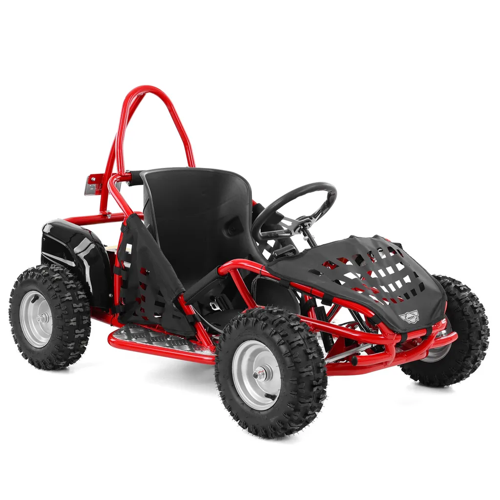 Kart electric pentru copii Kinder ecoGokart 1000W, baterie 48V, culoare rosie