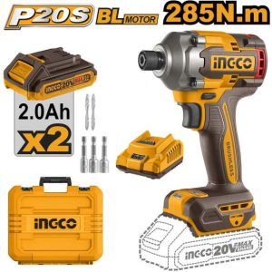 Masina de insurubat cheie cu impact 285nM, 1/4, 20v cu 2 acumulator 2900bpm, brushless Ingco CIRLI2028E
