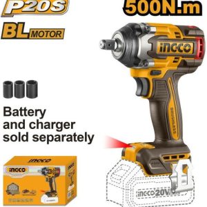 Masina de insurubat Pistol cu impact 500Nm, 1/2'', 2900bpm, 20v, brushless fara acumulator Ingco CIWLI20501