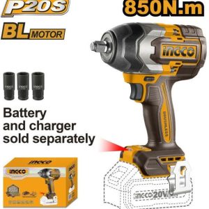 Masina de insurubat Pistol cu impact 850Nm, 1/2'', 2200bpm, 20v, brushless fara acumulator Ingco CIWLI20851