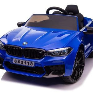 Masinuta electrica Bmw M5 Competition, baterie 24V 7Ah, 500W, scaun tapitat, dotari Premium, Drift Edition, albastra
