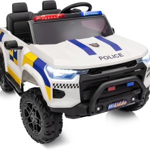 Masinuta electrica de politie pentru 2 copii, Kinderauto Police Patrol, 4x4, 800W, 24V, premium, culoare alba