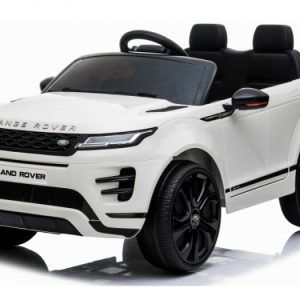 Masinuta electrica Range Rover 4x4, pentru copii 2-5 ani, 140W 12V, scaun tapitat, roti MOI, alba