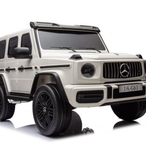 Masinuta electrica pentru 2 copii Mercedes G63, 4x4, 800W, 24V-14Ah, cu Mp3, alba