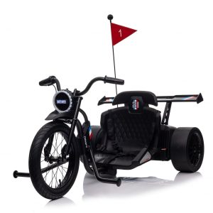 Motocicleta electrica pentru copii intre 5-12 ani, Kinderauto Drift-Trike, 500W, 24V 10Ah, neagra