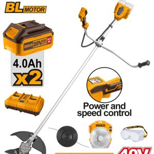 Motocoasa trimmer electric 40V cu 2 acumulatori 4Ah, Ingco CSTLI202522