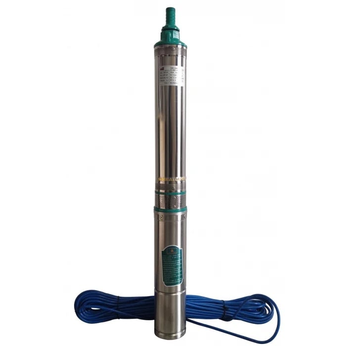 Pompa submersibila de mare adancime ALFA CMP1560, 4QJD2-80/16-2.2, 16 turbine, 2.2kW (3HP), 10.000 l/h, Hmax 160m, cablu 30m, diametru 100mm, racord 1-1.5", 110-220V, bobinaj cupru, inox â€“ contine taxa EEE 35 RON