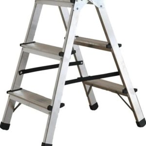 Scara aluminiu dubla 3+3 trepte, 58cm, 150kg, ROTOR KMH1203
