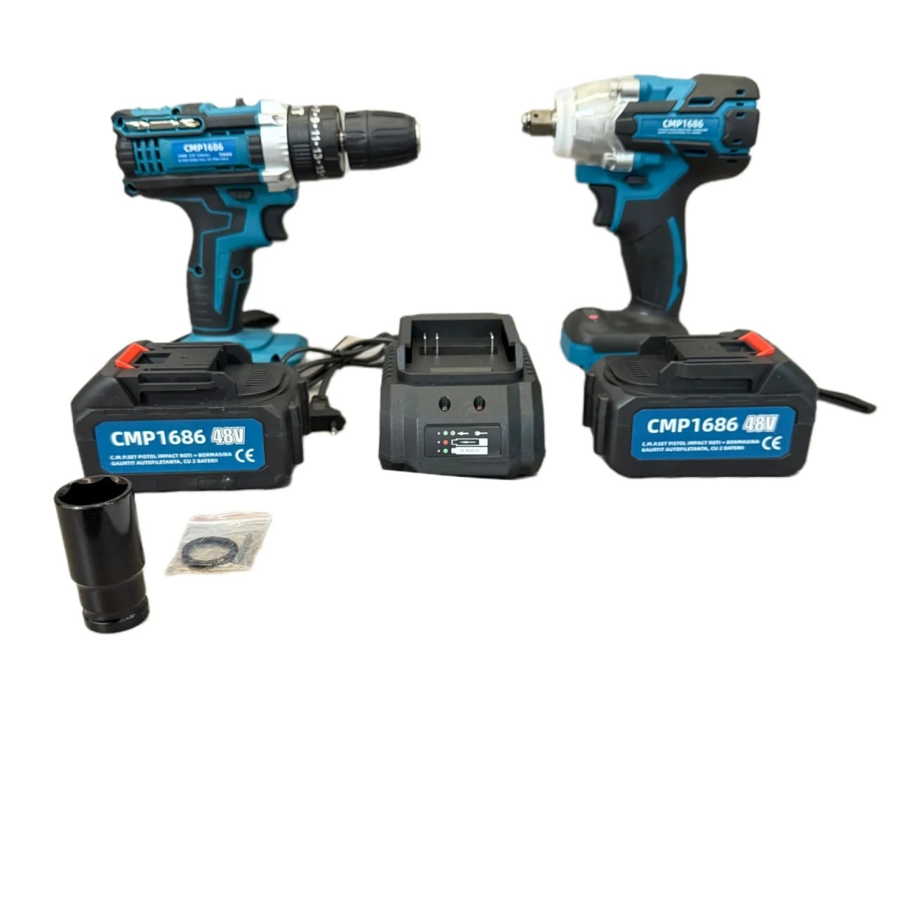 Set Bormasina gaurit si insurubat + Pistol cu impact 350nm, 48V, , cu 2 acumulatori si valiza transport CAMPION PROFESSIONAL CMP1686