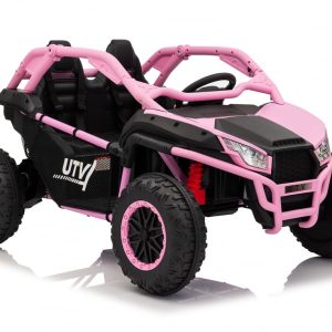 UTV electric pentru copii Kinderauto Dune-Buggy SPORT, 2 locuri, 800W, 24V 10Ah, scaune tapitate, roti moi EVA, roz