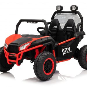 UTV electric pentru copii, Kinderauto Dune-Buggy V2, 2 locuri, putere 800W, 24V 10Ah, echipat premium, rosu