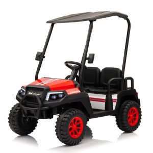 UTV electric pentru 4 copii, Kinderauto Golf-Kart 400W 24V 7Ah, cu roti moi, culoare rosie
