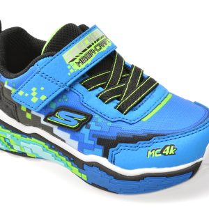 Pantofi sport SKECHERS albastri, MEGA SCENE, din material textil