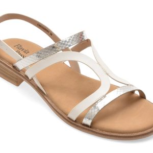 Sandale FLAVIA PASSINI albe, 9501, din piele ecologica