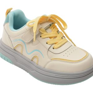 Pantofi sport SELECTION KIDS albi, 2553, din piele naturala