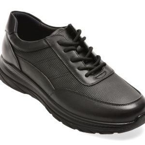 Pantofi sport OTTER negri, HT3, din piele naturala