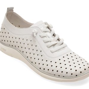 Pantofi sport REMONTE albi, D3G03, din piele naturala
