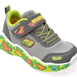 Pantofi sport SKECHERS gri, PLAY SCENE, din material textil