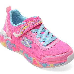 Pantofi sport SKECHERS roz, ETERNAL HEART LIGHTS, din material textil