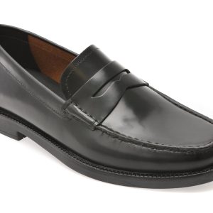 Mocasini GEOX negri, U55HVB, din piele naturala