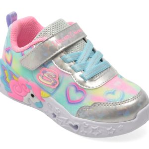 Pantofi sport SKECHERS argintii, UNICORN CHARMER, din material textil