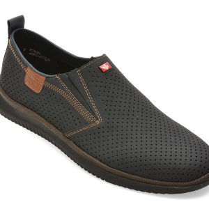Pantofi RIEKER bleumarin, 10452, din piele naturala