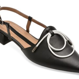 Pantofi eleganti EPICA alb-negru, 669B756, din piele naturala