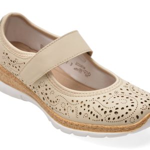 Balerini RIEKER gri, N4299, din piele ecologica