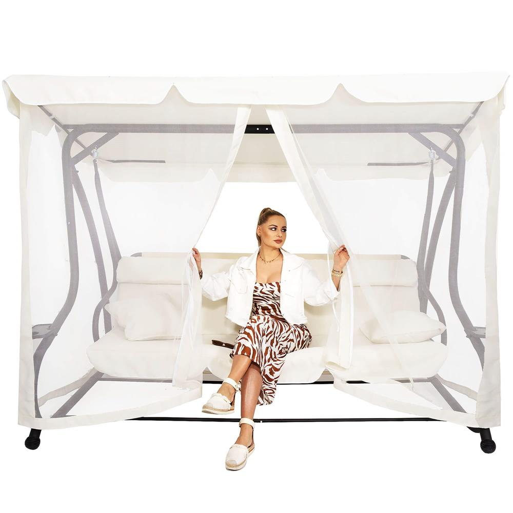 Balansoar leagan pat 4 persoane Tenerife, cu plasa anti-insecte, sarcina 320kg