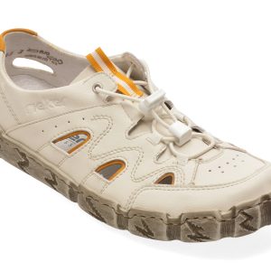 Pantofi sport RIEKER albi, L0381, din piele naturala