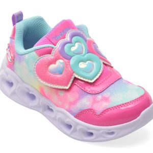 Pantofi sport SKECHERS roz, HEART LIGHTS, din material textil