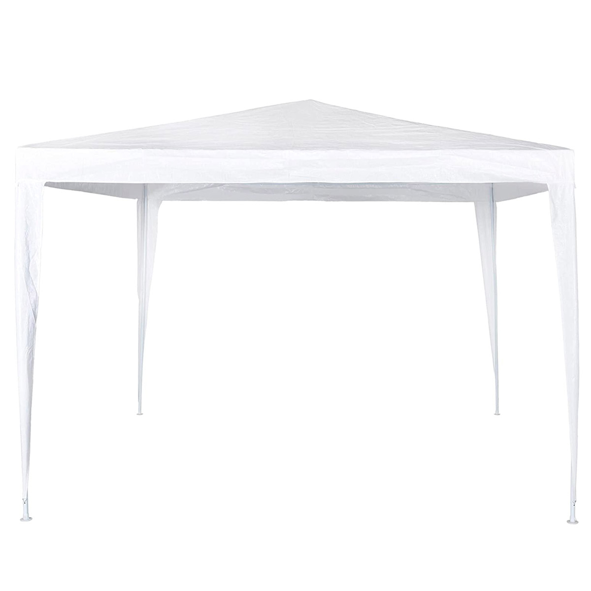 Pavilion gradina 300x300 cm, acoperis PE 90g m2 impermeabil, cadru otel, kit fixare corzi si pini, alb