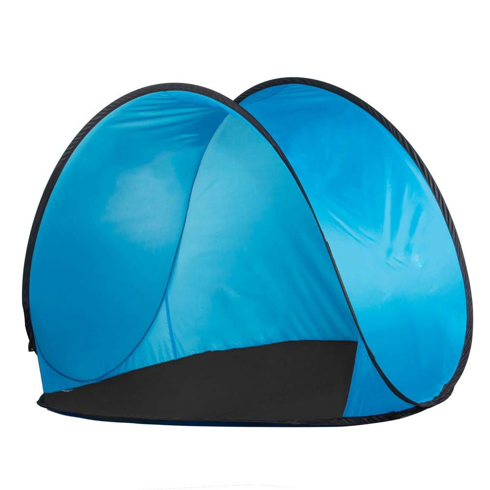 Cort plaja picnic semi-deschis protectie uv pop-up, 150x90x90 cm, montaj rapid, albastru negru