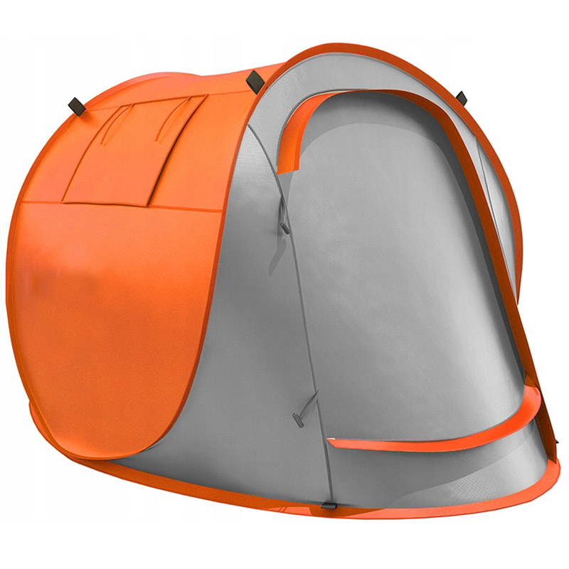 Cort plaja picnic protectie uv pop-up fibra sticla compact, 210x130x90 cm, usor, portocaliu gri