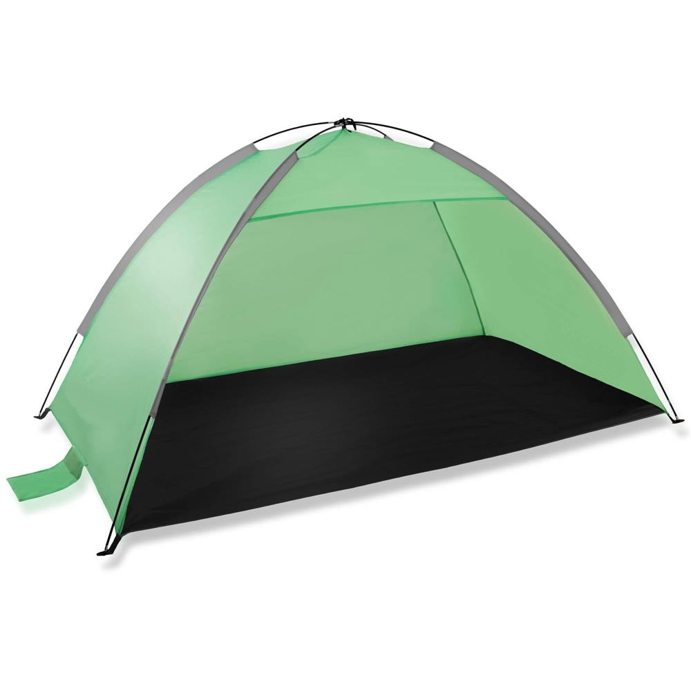 Cort plaja xxl semi-inchis protectie uv podea izolanta, 210x120x112 cm, spatios, verde