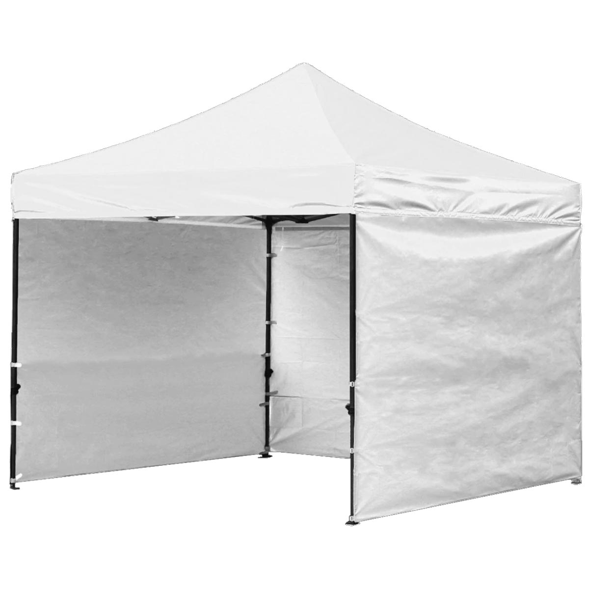 Cort pavilion 3 pereti laterali otel acoperis pvc impermeabil, 3x3 m, inaltime reglabila, alb