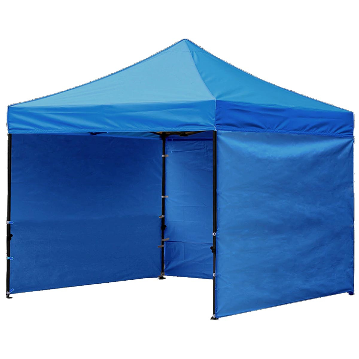 Cort pavilion 3 pereti laterali otel acoperis pvc impermeabil, 3x3 m, inaltime reglabila, albastru