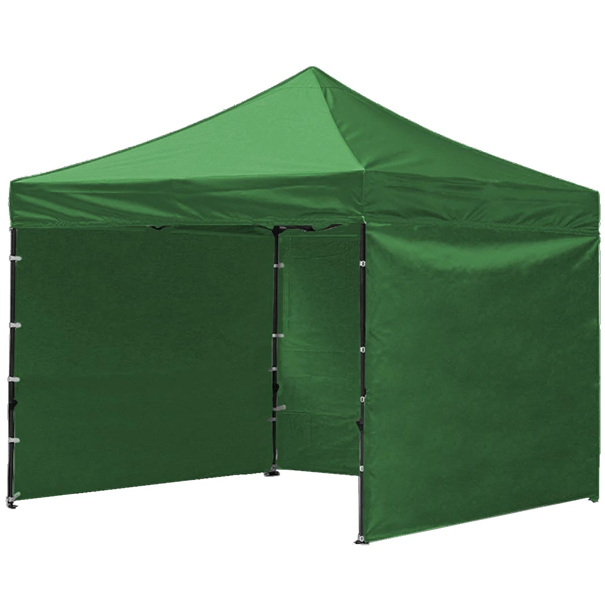 Cort pavilion 3 pereti laterali otel acoperis pvc impermeabil, 3x3 m, inaltime reglabila, verde