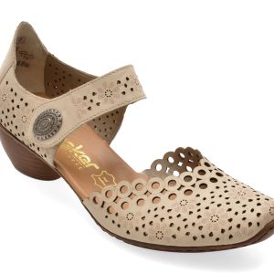 Pantofi RIEKER bej, 43753, din piele naturala